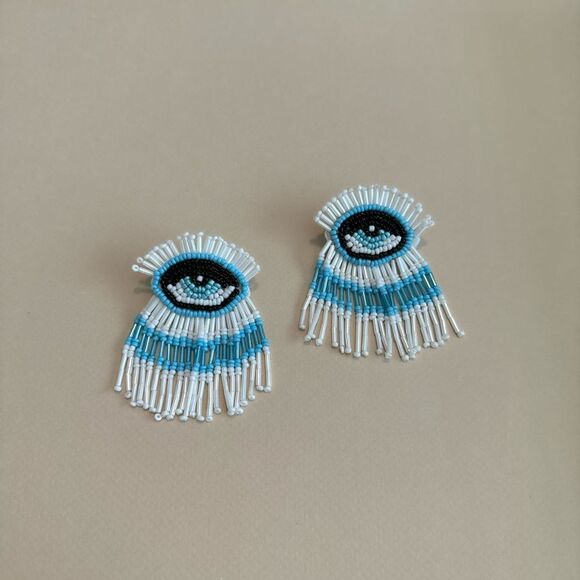 Boho evil eye earrings M708 - Picture 3 of 6